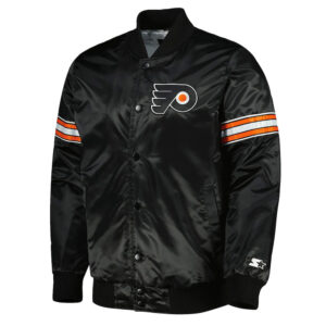 Pick & Roll Philadelphia Flyers Black Satin Jacket