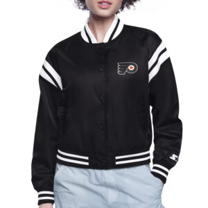 Philadelphia Flyers Printed Logo Varsity Satin Jacket