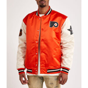 Philadelphia Flyers Throwback Orange and Off White Jacket