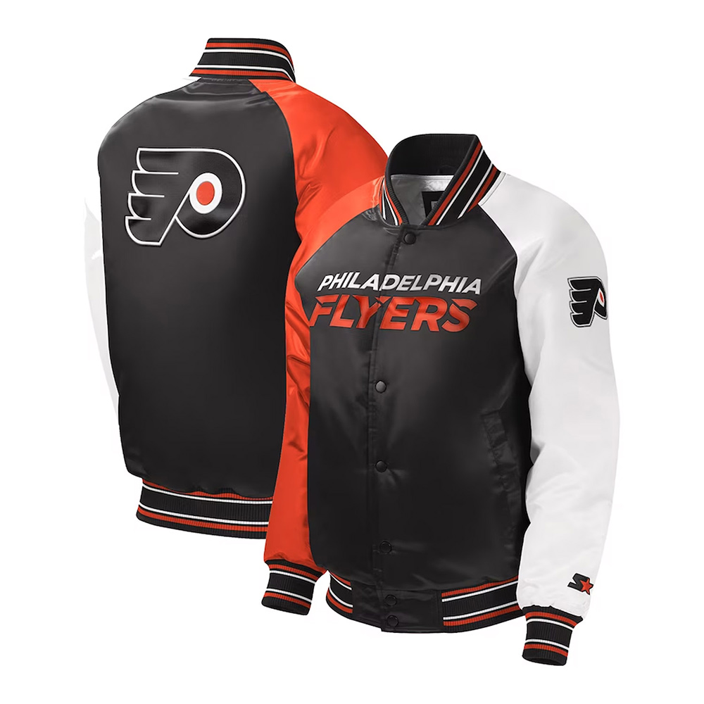 Philadelphia Flyers Youth Varsity Satin Jacket - Image 3