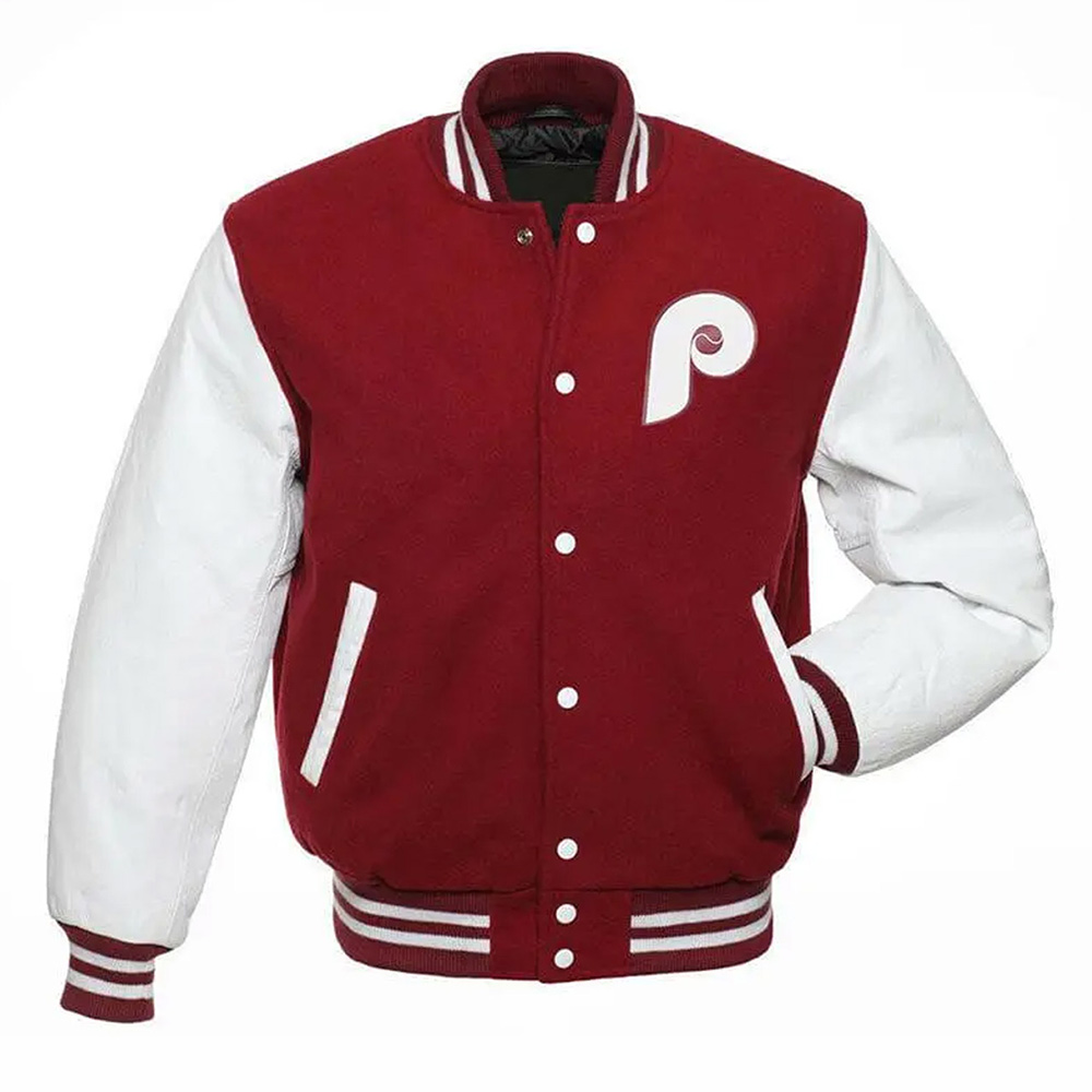 Philadelphia Phillies Varsity Burgundy and White Jacket