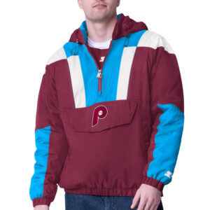 Burgundy Philadelphia Phillies Charger Half-Zip Pullover Jacket