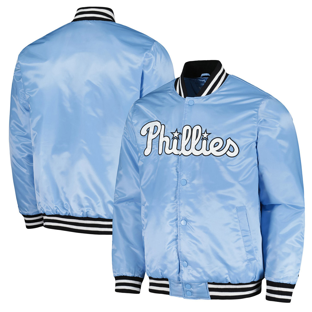 Philadelphia Phillies Cross Bronx Fashion Light Blue Jacket - Image 3
