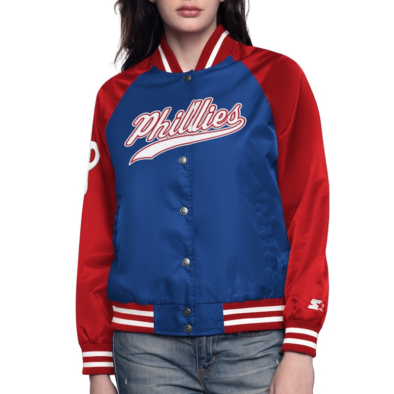 Royal/Red Philadelphia Phillies Home Run Varsity Satin Jacket