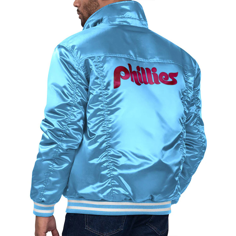 Philadelphia Phillies Light Blue Silver Tab Trucker Jacket - Image 2