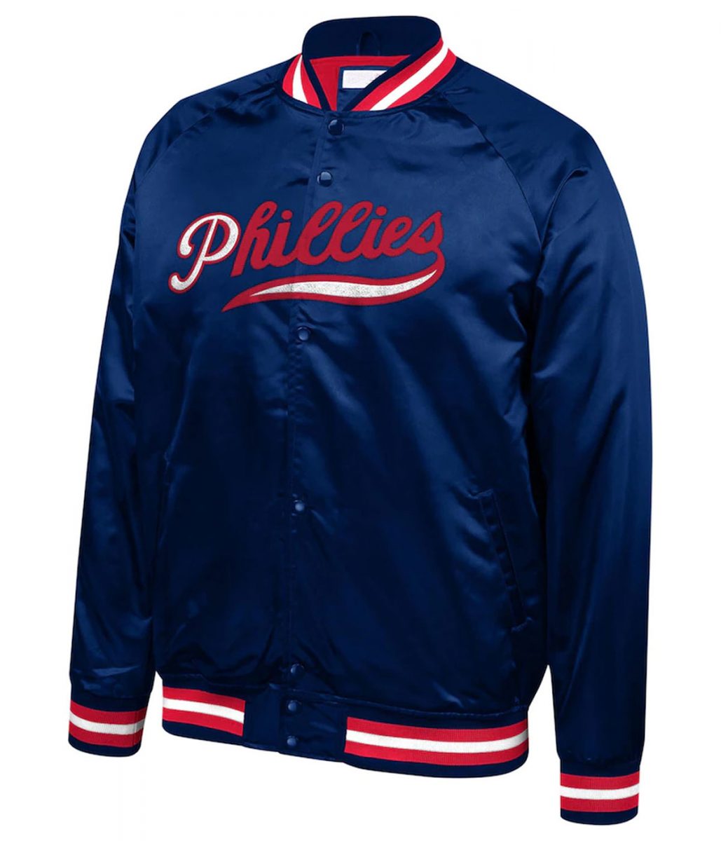 Philadelphia Phillies Navy Blue Satin Jacket