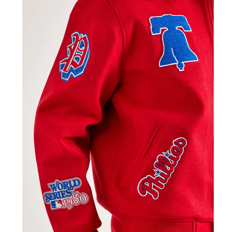 Philadelphia Phillies World Series Red Varsity Wool Jacket - Image 4