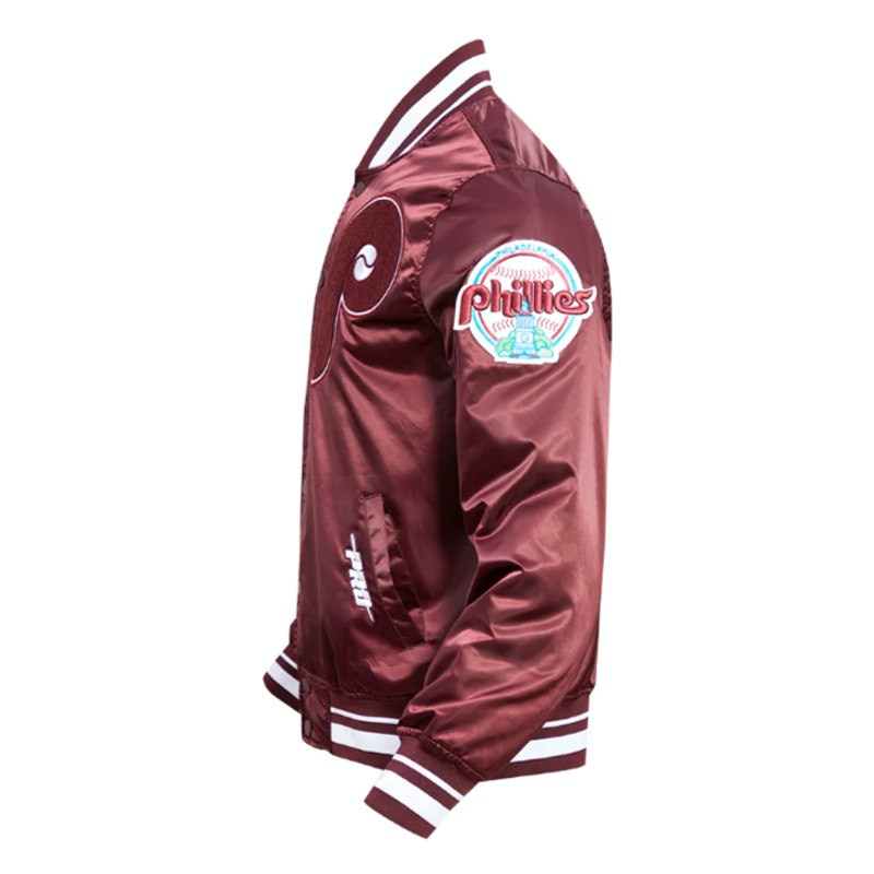 Philadelphia Phillies Retro Mashup Classic Rib Satin Jacket - Image 5