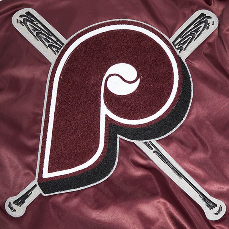 Philadelphia Phillies Retro Mashup Classic Rib Satin Jacket - Image 7