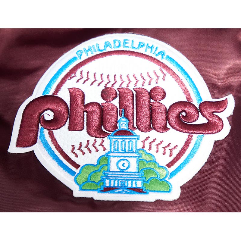 Philadelphia Phillies Retro Mashup Classic Rib Satin Jacket - Image 9