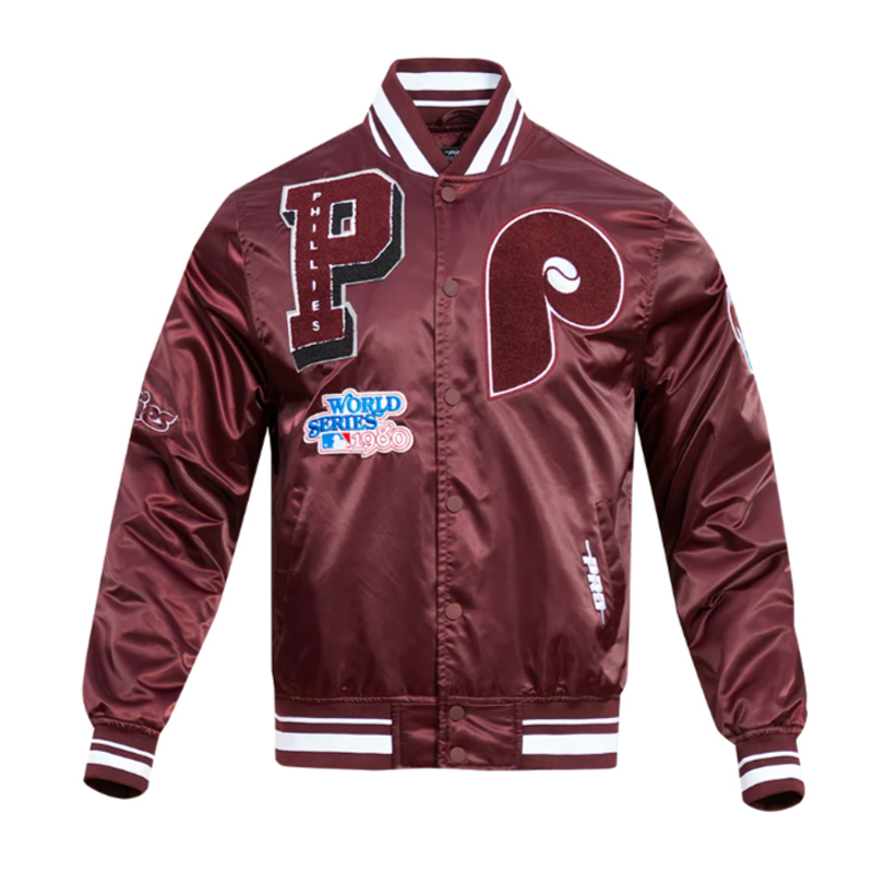 Philadelphia Phillies Retro Mashup Classic Rib Satin Jacket