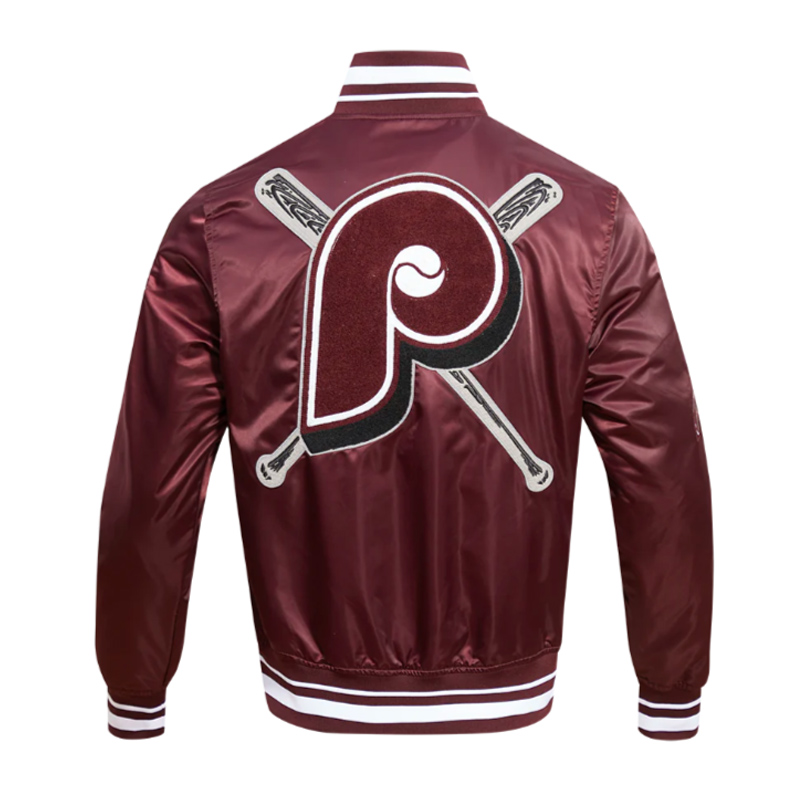 Philadelphia Phillies Retro Mashup Classic Rib Satin Jacket - Image 2
