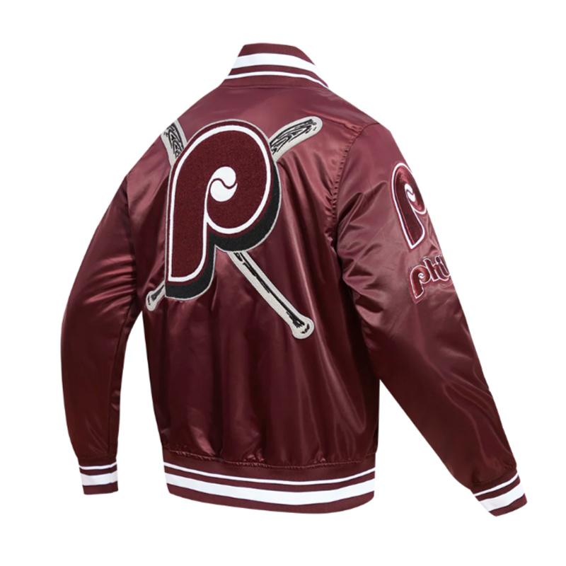 Philadelphia Phillies Retro Mashup Classic Rib Satin Jacket - Image 4