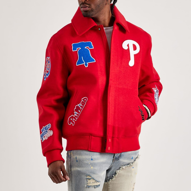 Philadelphia Phillies World Series Red Varsity Wool Jacket - Image 3