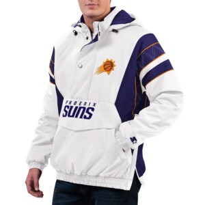 Phoenix Suns Home Team White Hoodie Jacket