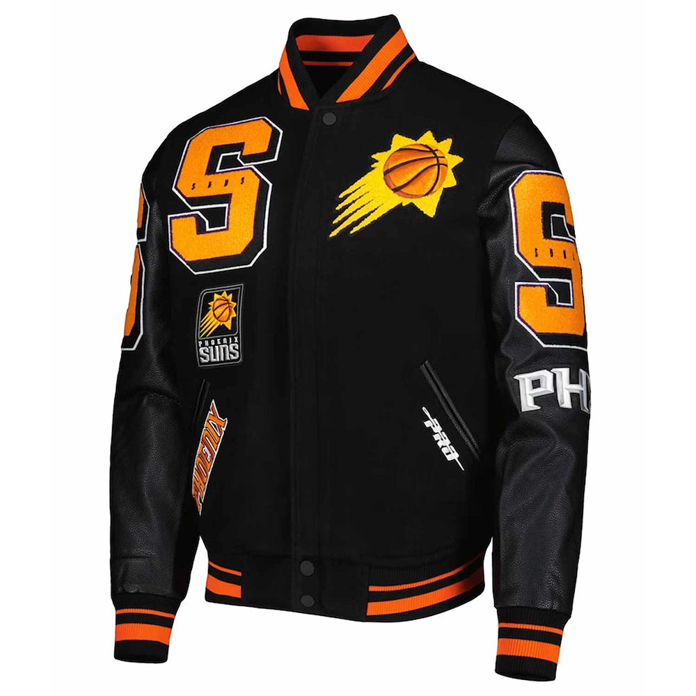 Phoenix Suns Black Mashup Varsity Jacket - Image 3