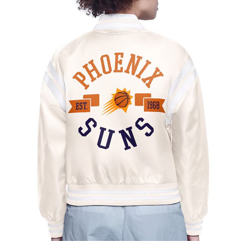 Phoenix Suns Printed Logo Varsity Satin Jacket - Image 4