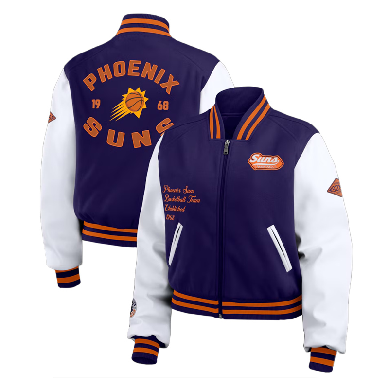 Purple/White Phoenix Suns Varsity Full-Zip Jacket - Image 3