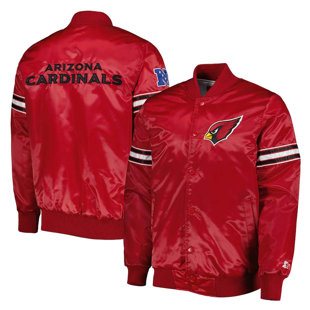 Pick and Roll Arizona Cardinals Red Satin Jacket - Image 3