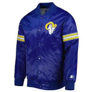LA Rams Pick and Roll Blue Satin Jacket