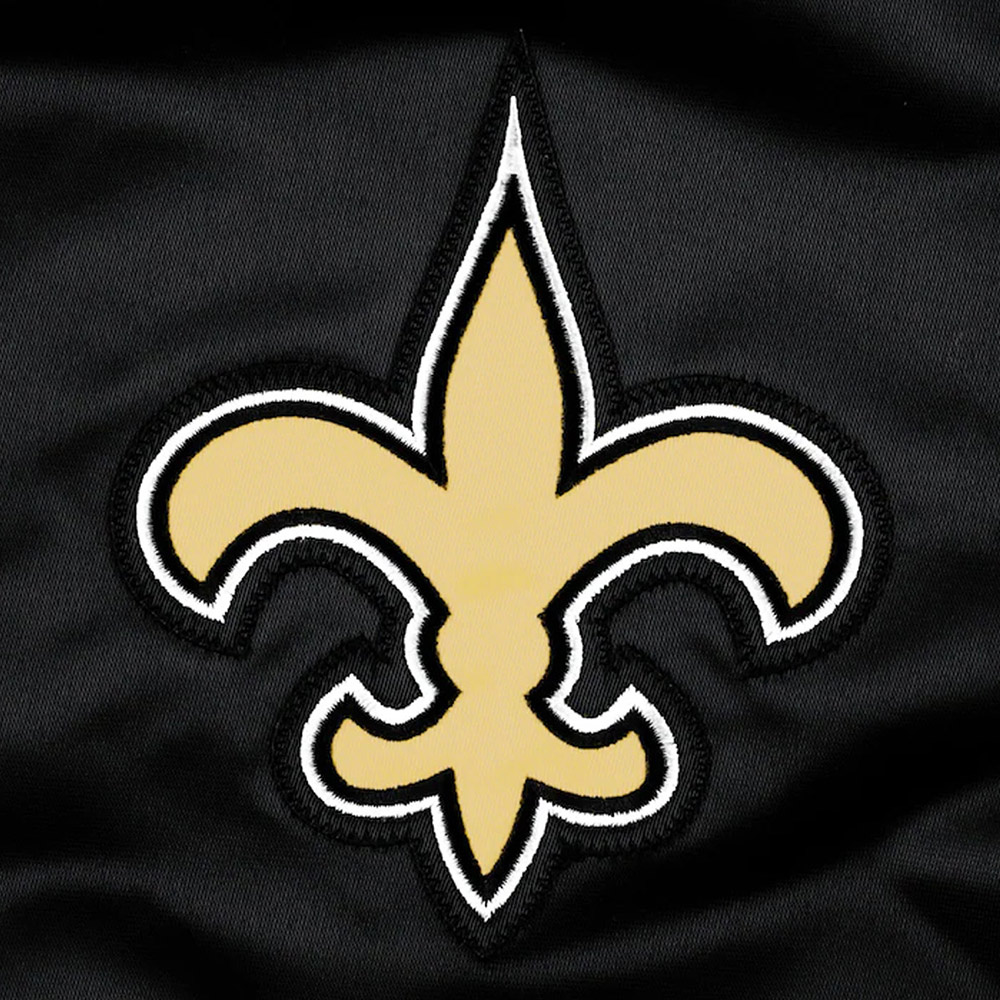 Pick and Roll New Orleans Saints Black Satin Jacket - Image 4
