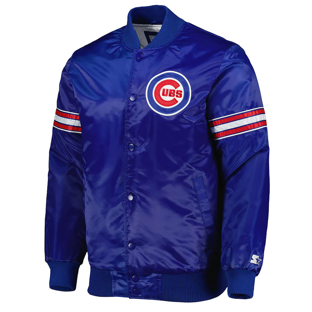Chicago Cubs Pick & Roll Royal Blue Satin Jacket