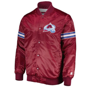 Colorado Avalanche Pick & Roll Burgundy Satin Jacket
