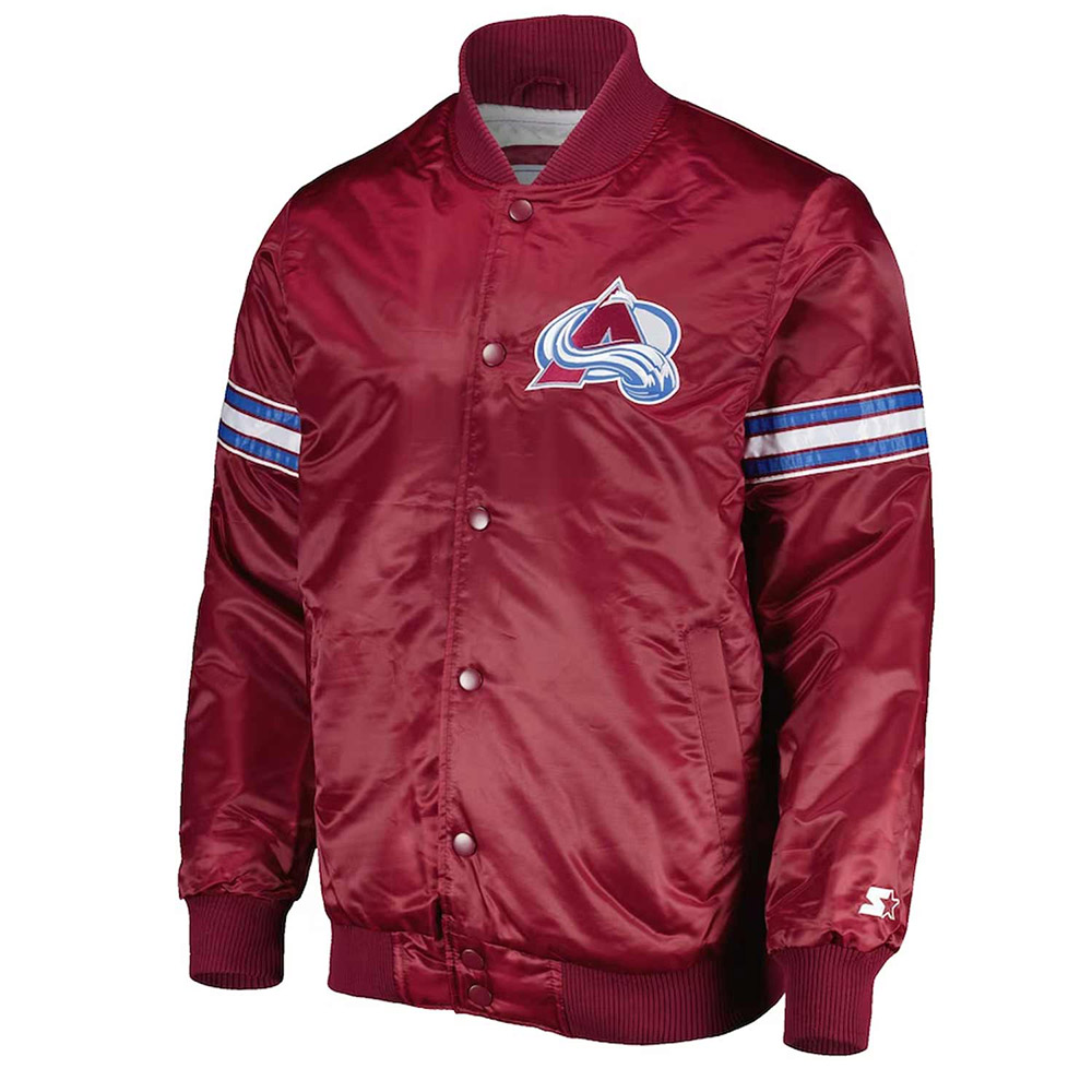 Colorado Avalanche Pick & Roll Burgundy Satin Jacket