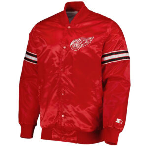 Detroit Red Wings Pick & Roll Red Satin Jacket