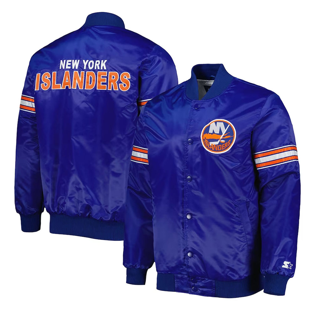 Pick & Roll NY Islanders Royal Satin Jacket - Image 3