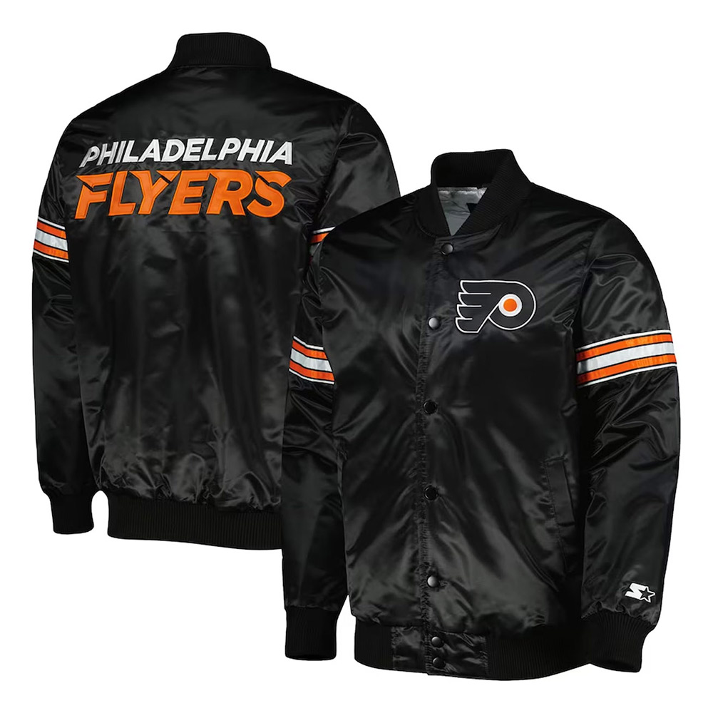 Pick & Roll Philadelphia Flyers Black Satin Jacket - Image 3