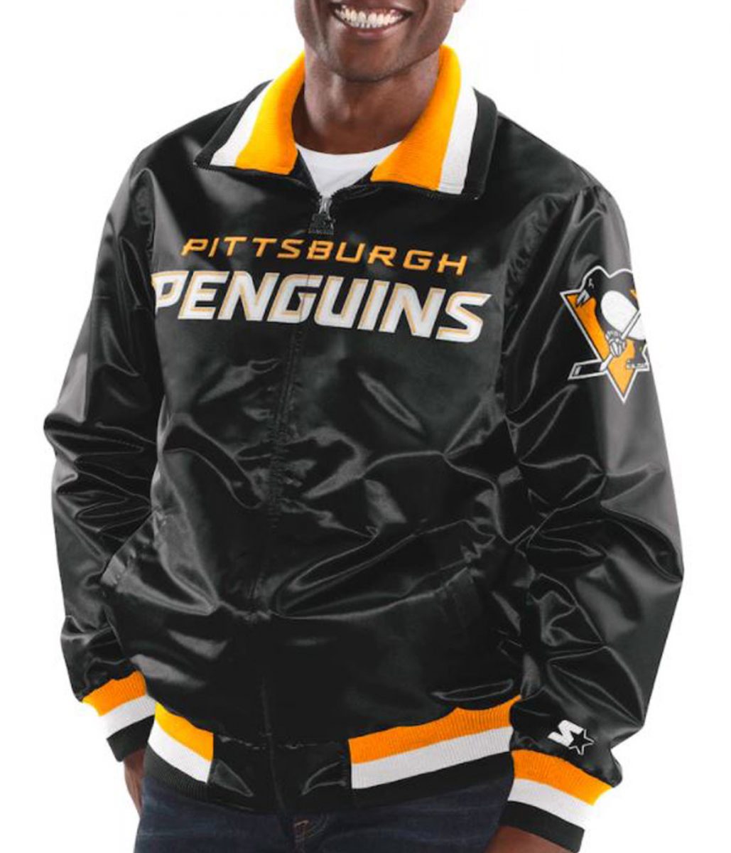 Starter Pittsburgh Penguins Black Bomber Jacket - Image 4