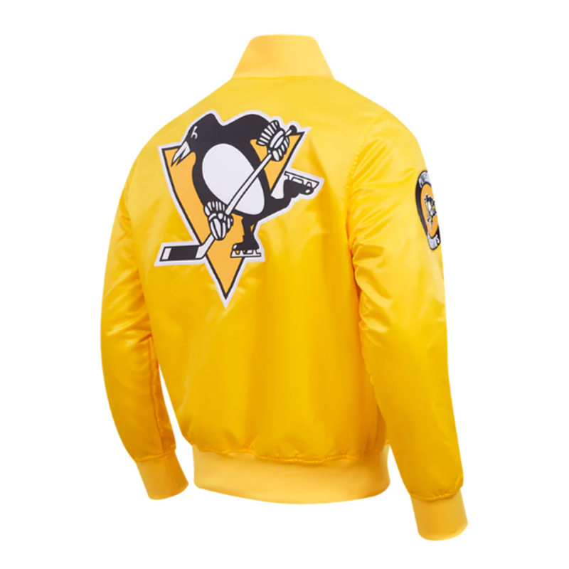 Pittsburgh Penguins Classic Gold Satin Jacket - Image 4