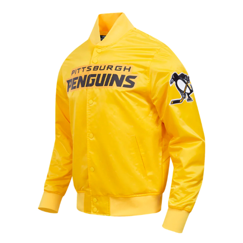 Pittsburgh Penguins Classic Gold Satin Jacket - Image 3