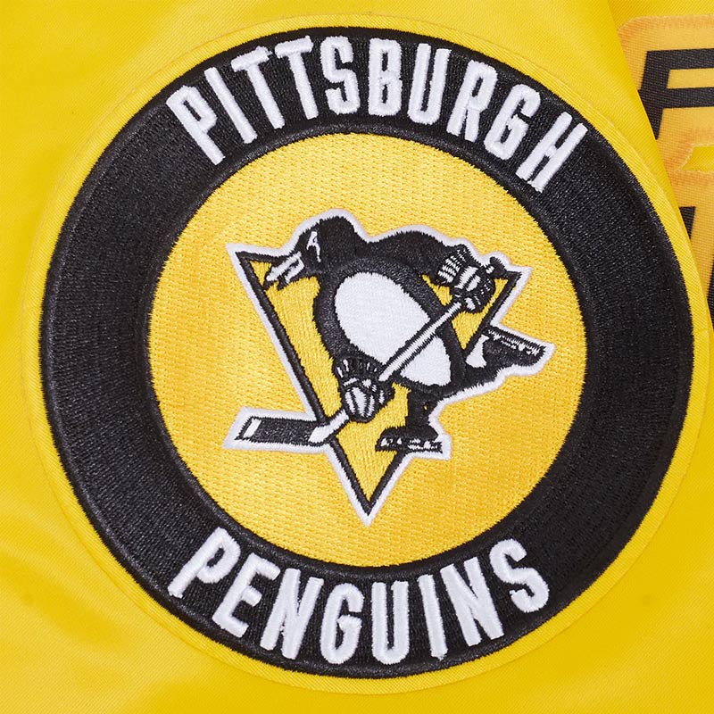 Pittsburgh Penguins Classic Gold Satin Jacket - Image 5