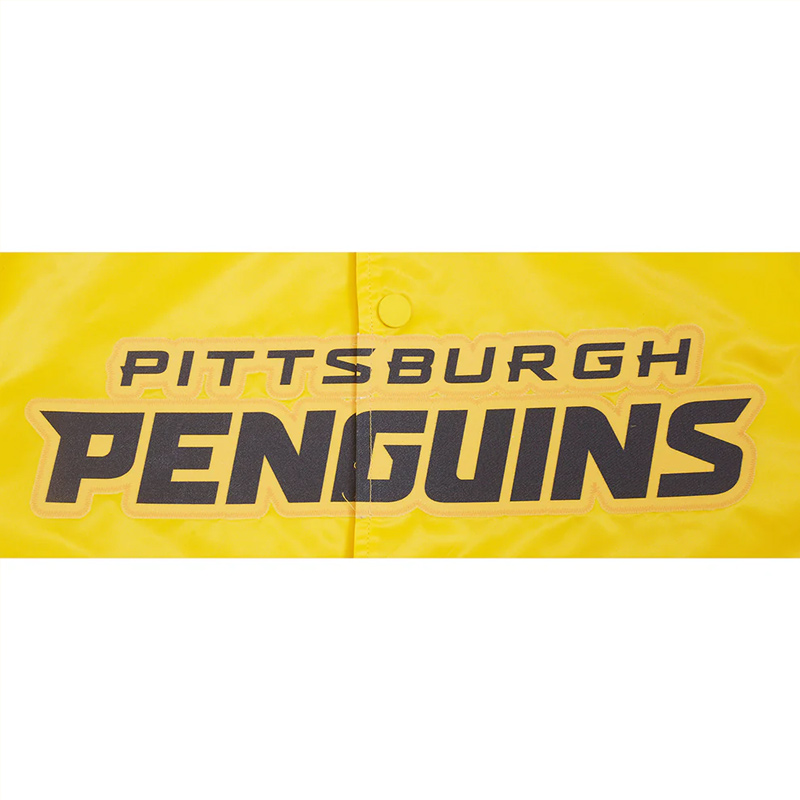 Pittsburgh Penguins Classic Gold Satin Jacket - Image 6