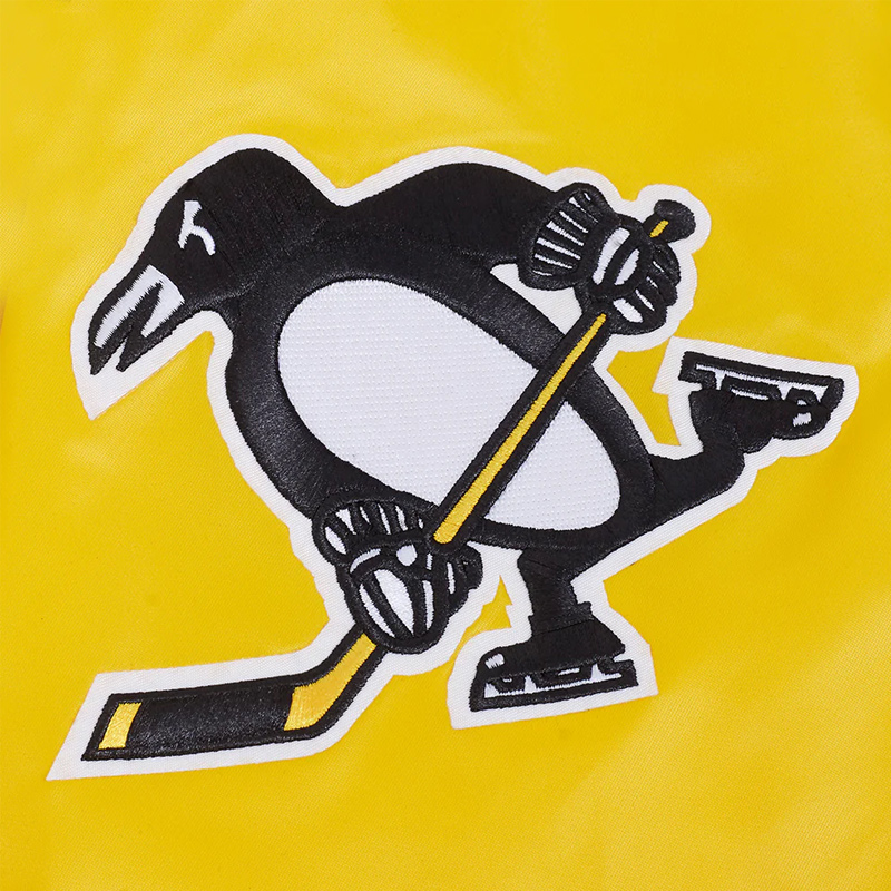 Pittsburgh Penguins Classic Gold Satin Jacket - Image 7