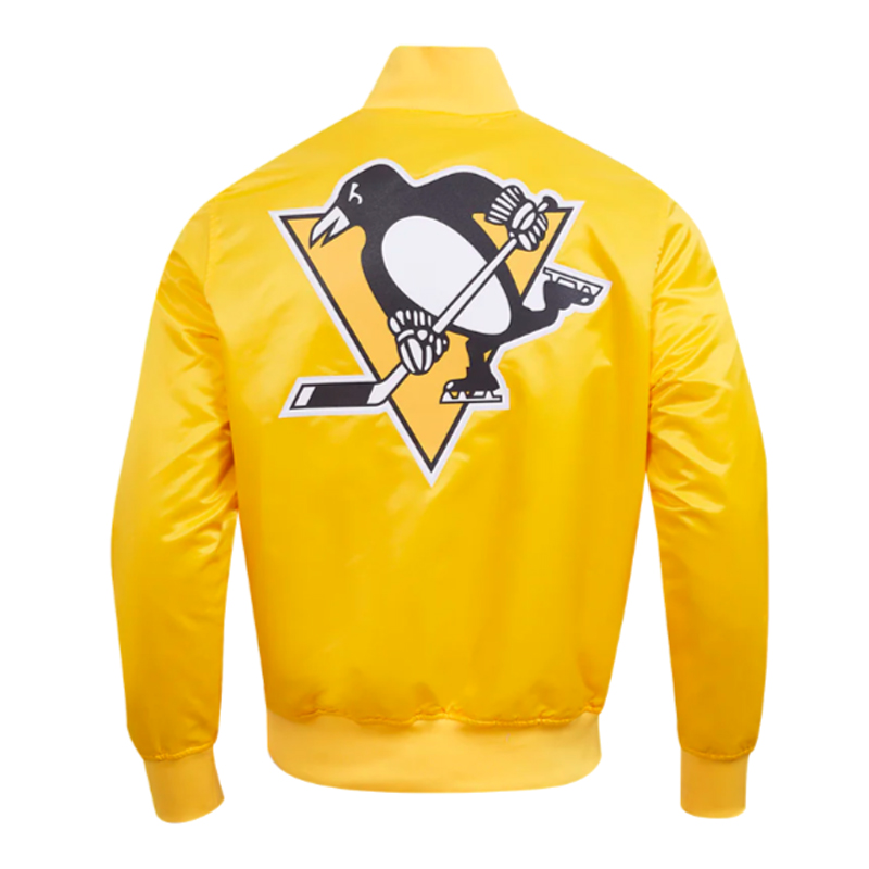 Pittsburgh Penguins Classic Gold Satin Jacket - Image 2