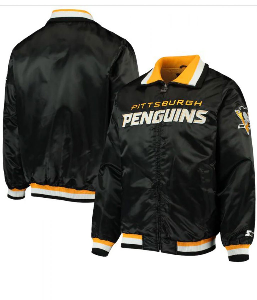 Starter Pittsburgh Penguins Black Bomber Jacket - Image 3