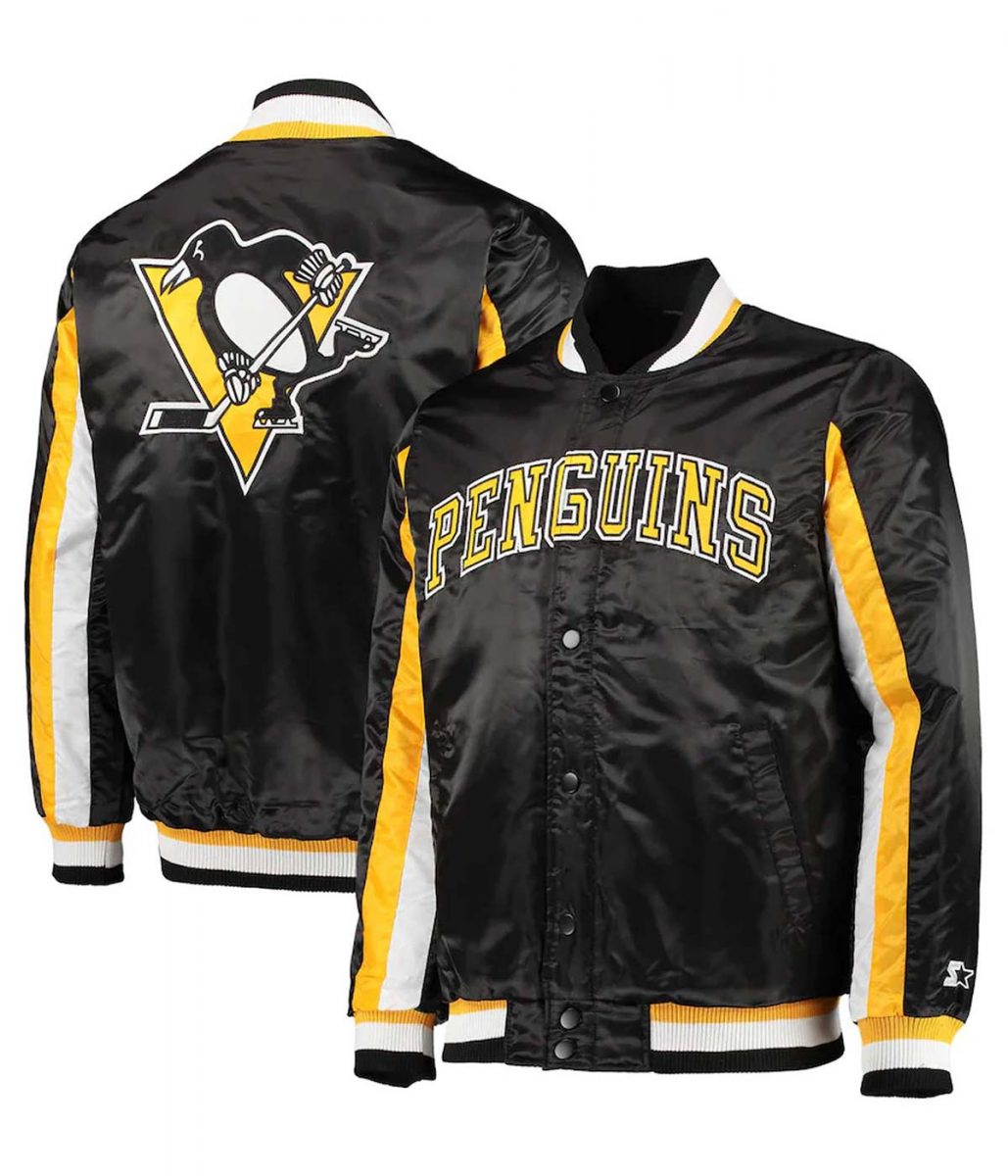 Pittsburgh Penguins The Ace Black/Yellow Satin Jacket - Image 3