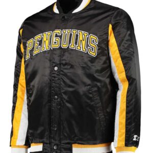 Pittsburgh Penguins The Ace Black/Yellow Satin Jacket