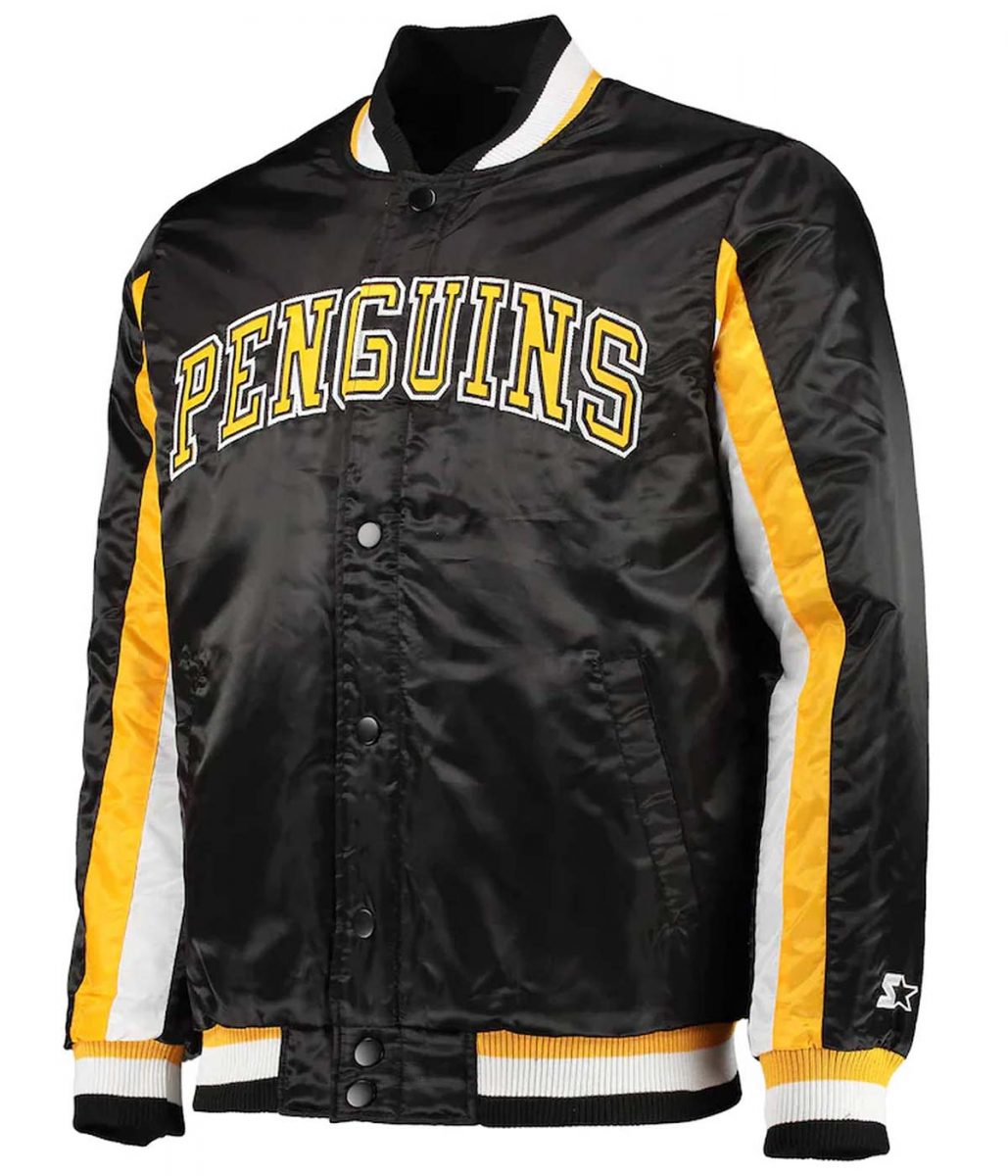 Pittsburgh Penguins The Ace Black/Yellow Satin Jacket