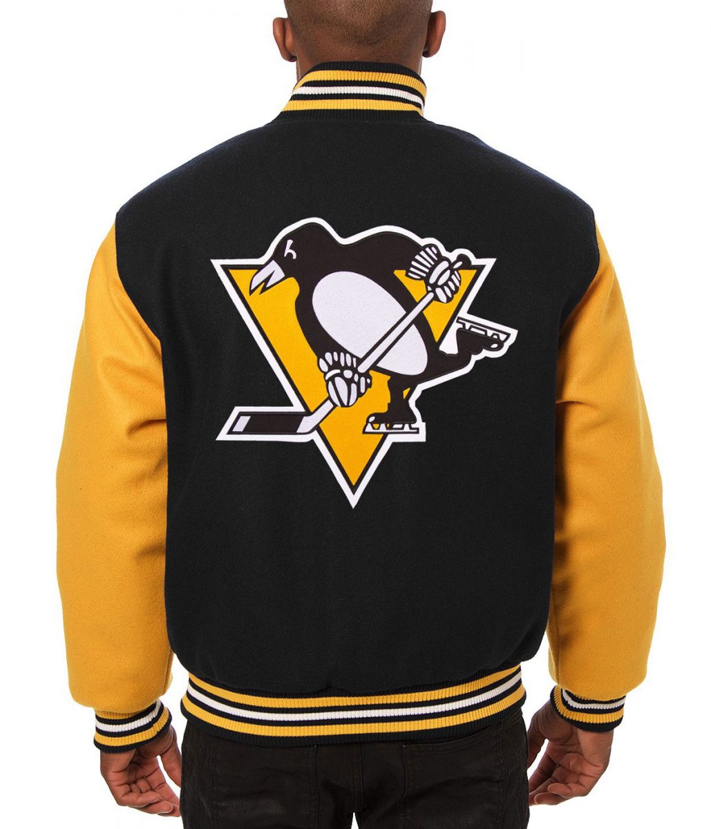 Pittsburgh Penguins Varsity Yellow and Black Jacket - Image 2
