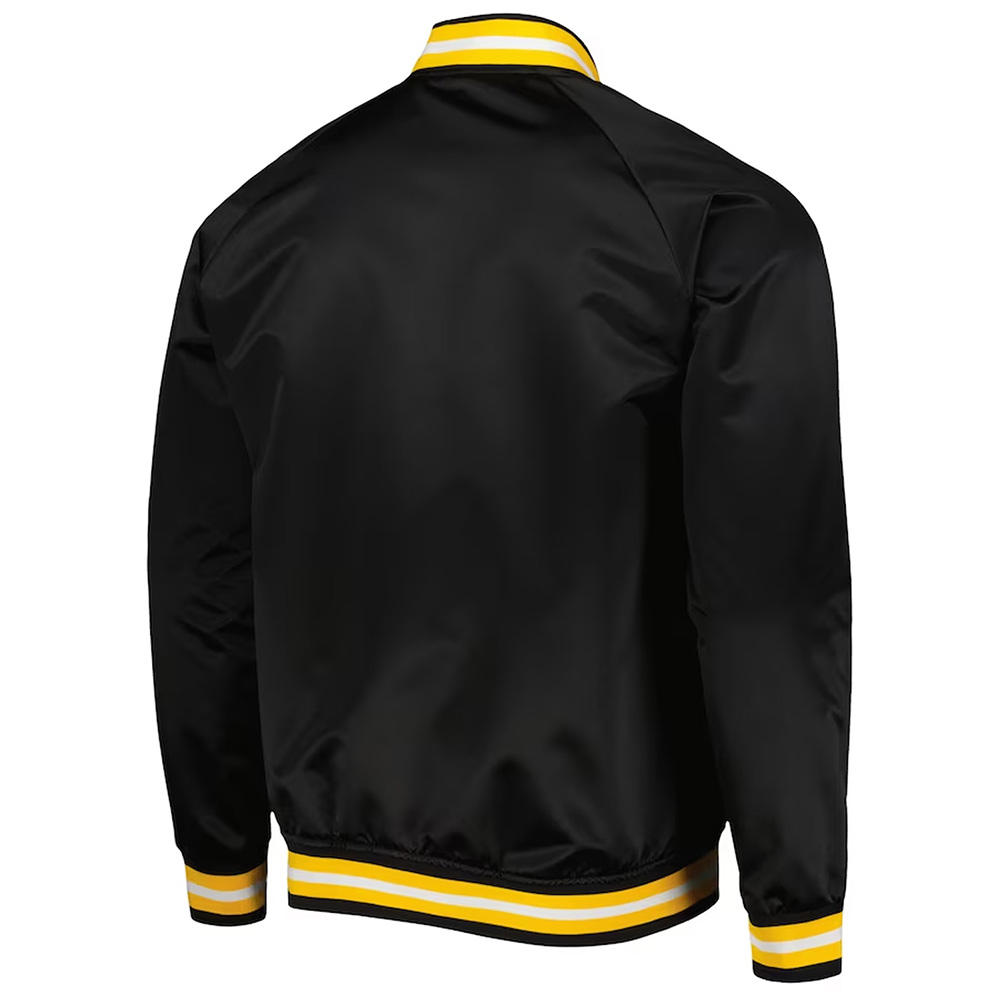 Pittsburgh Penguins Varsity Black Satin Jacket - Image 2