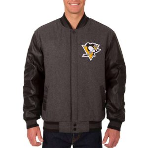 Pittsburgh Penguins Charcoal and Black Varsity Jacket