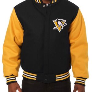 Pittsburgh Penguins Varsity Yellow and Black Jacket