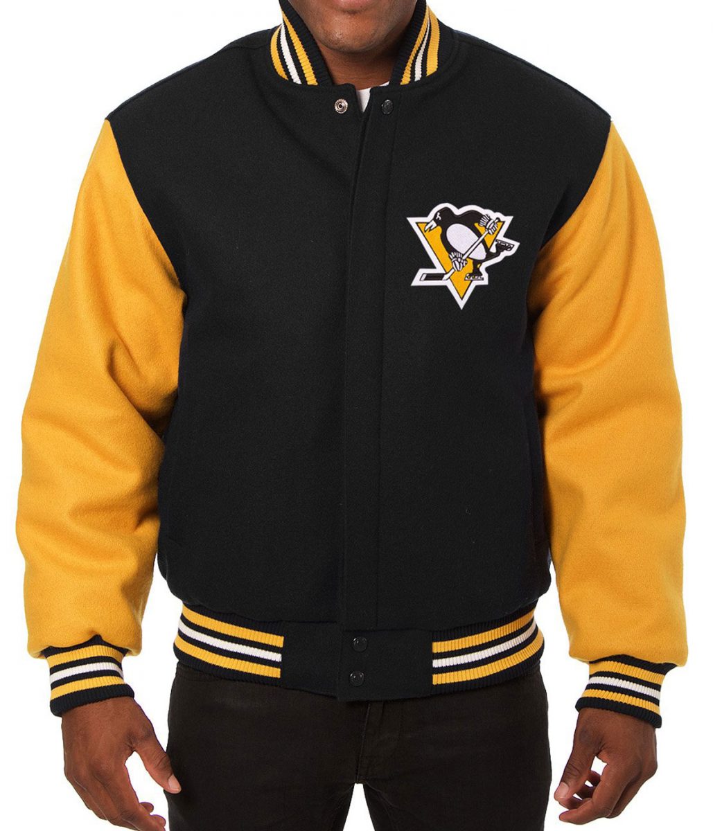 Pittsburgh Penguins Varsity Yellow and Black Jacket