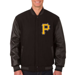 Pittsburgh Pirates Black Varsity Wool and Leather Jacket