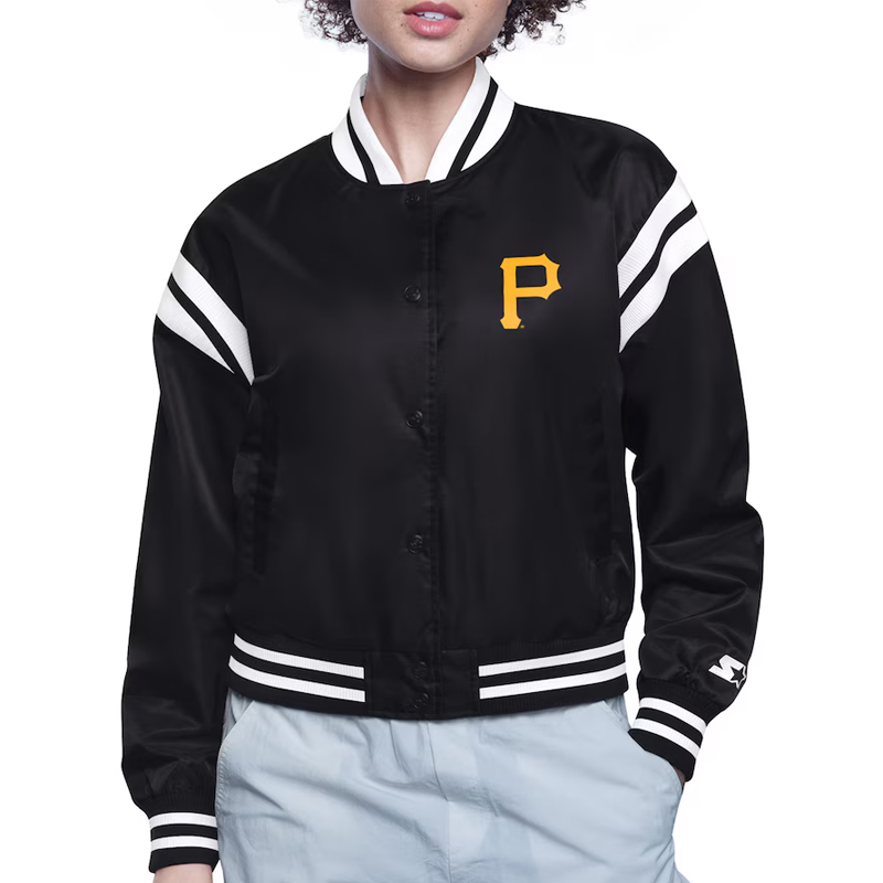 Pittsburgh Pirates Printed Logo Varsity Satin Jacket