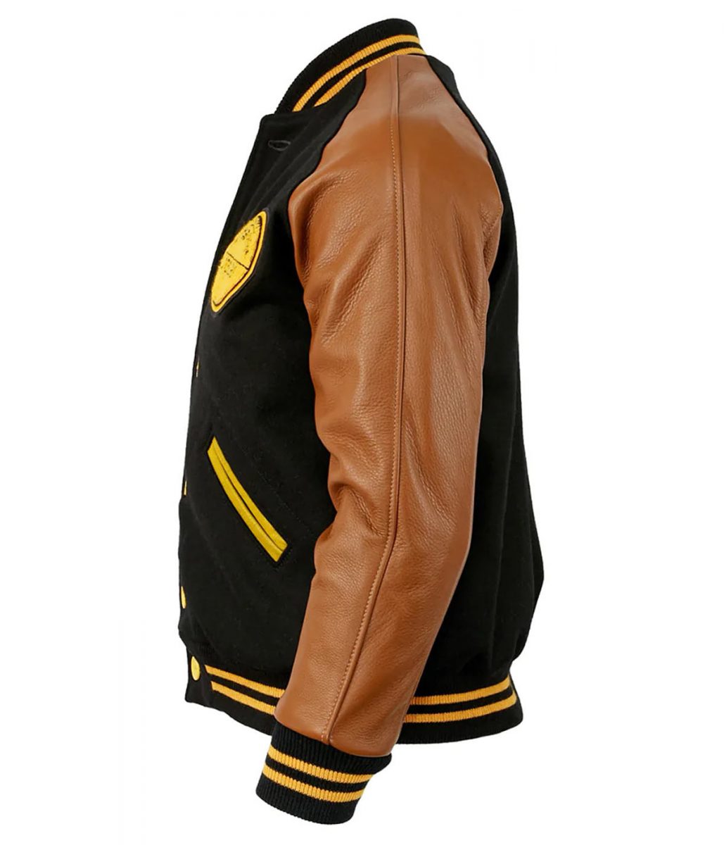 1955 Pittsburgh Steelers Varsity Brown and Black Jacket - Image 3